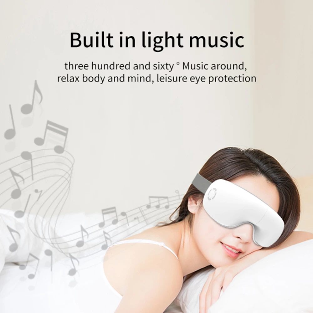 Eye Massager with Heat Vibration and Music Eye Massage Glasses Massages Eye Muscles Heated Eye Mask for Relax Gift for Women Men