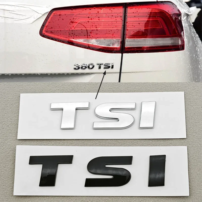 3D ABS Car Sstyling Logo TSI Rear Trunk Tail Badge Emblem Decals For Volkswange Golf GTI R Tiguan Arteon Jetta Atlas Accessories