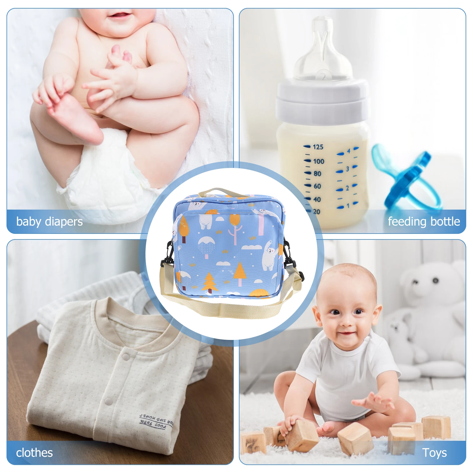 

Large Diaper Tote Bag Travel Lightweight Sturdy Convertible Crossbody Messenger Style Portable Luggage Sleeve Quilted Stroller
