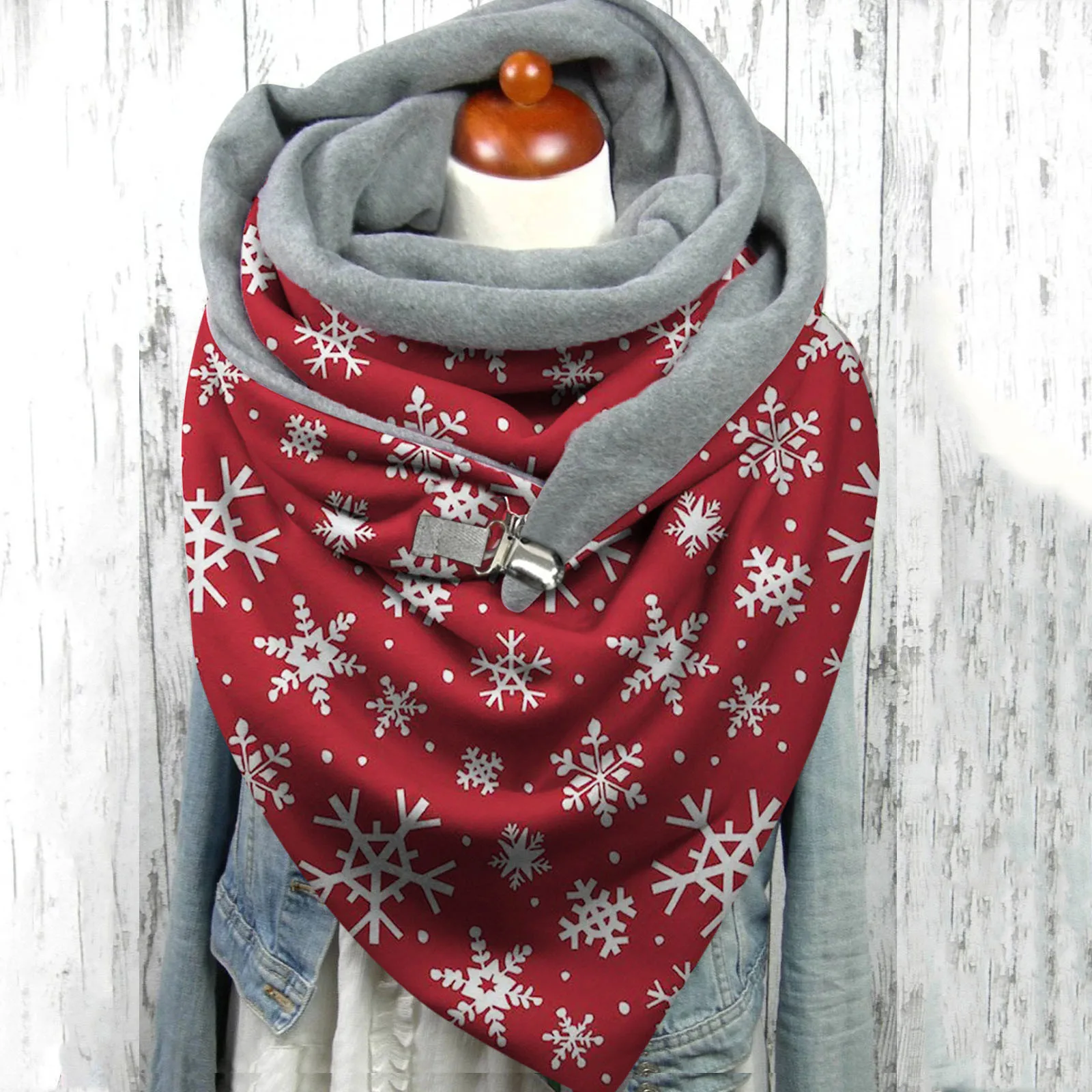 Christmas Casual Soft Scarves Winter Warm Shawls Print Fashion Wrap Button Tie And Scarf Summer Scarf Flannel Socks for Women