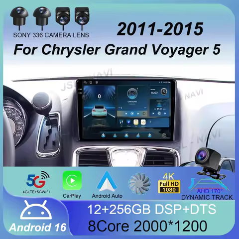 Android 16 Car Radio For Chrysler Grand Voyager 5 2011 - 2015 For Dodge Grand Caravan 2008-2020 Multimedia Video Player Auto GPS