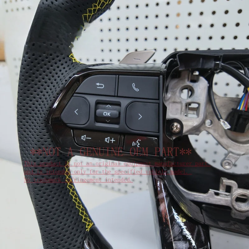 For Toyota Water Transfer Printing Carbon Fiber Aftermarket Steering Wheel Hilux Corolla LC300 LC250 Horn Cover Decorative Cover