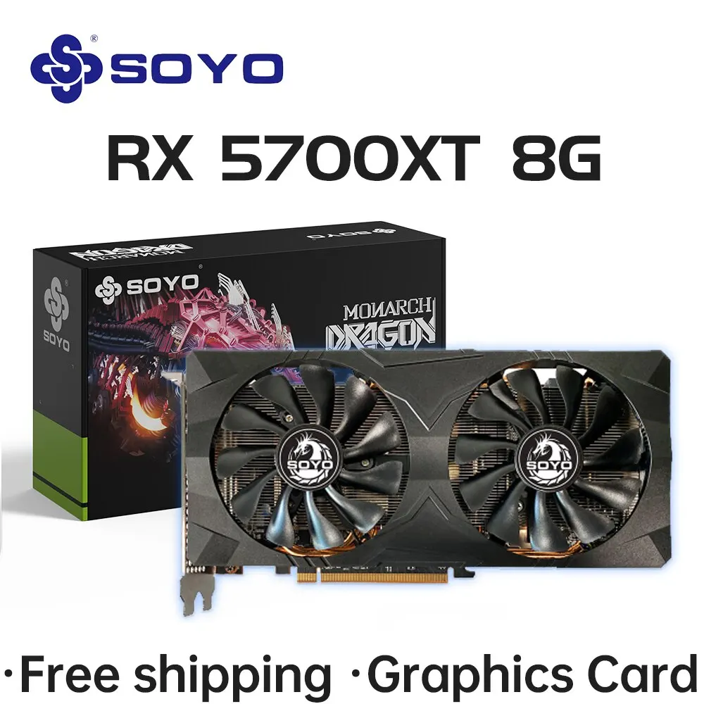 Soyo Amd Radeon Rx5700xt 8G Nieuwe Gaming Grafische Kaarten Gddr6 256bit Pcie 4.0X16 Hdmi Dp * 3 Voor Desktop Gpu Videokaart Voor Pc