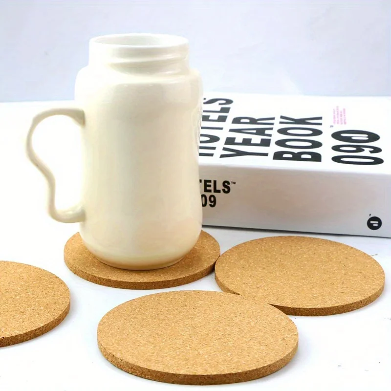 Absorbent Insulated Non-slip Cork Table Cushion,Cork Coaster,Placemat,Round Absorbent, Insulated, Non-slip Cork Table Mat