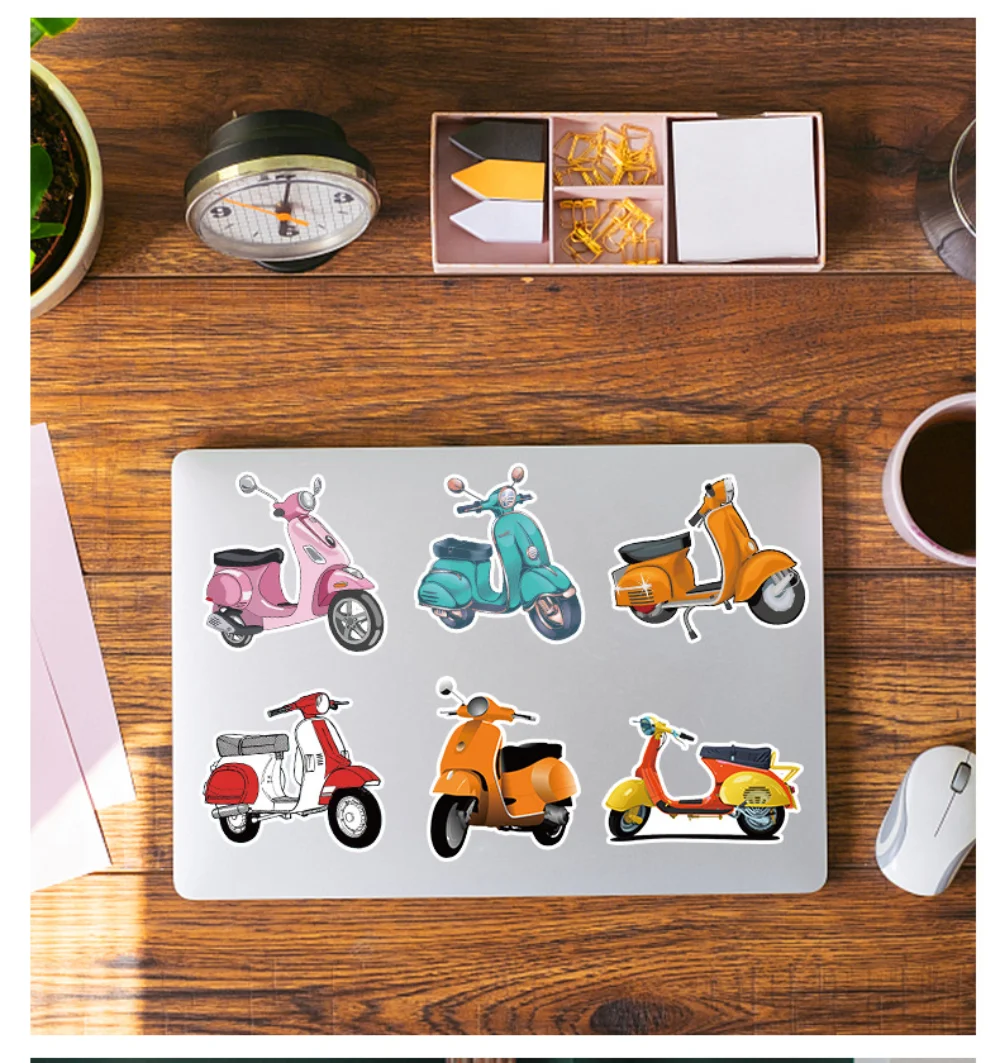 10/22pcs Retro Watercolor Motorcycle Graffiti Stickers for DIY Suitcase Water Bottle Phone Laptop Guitar Car Skateboard