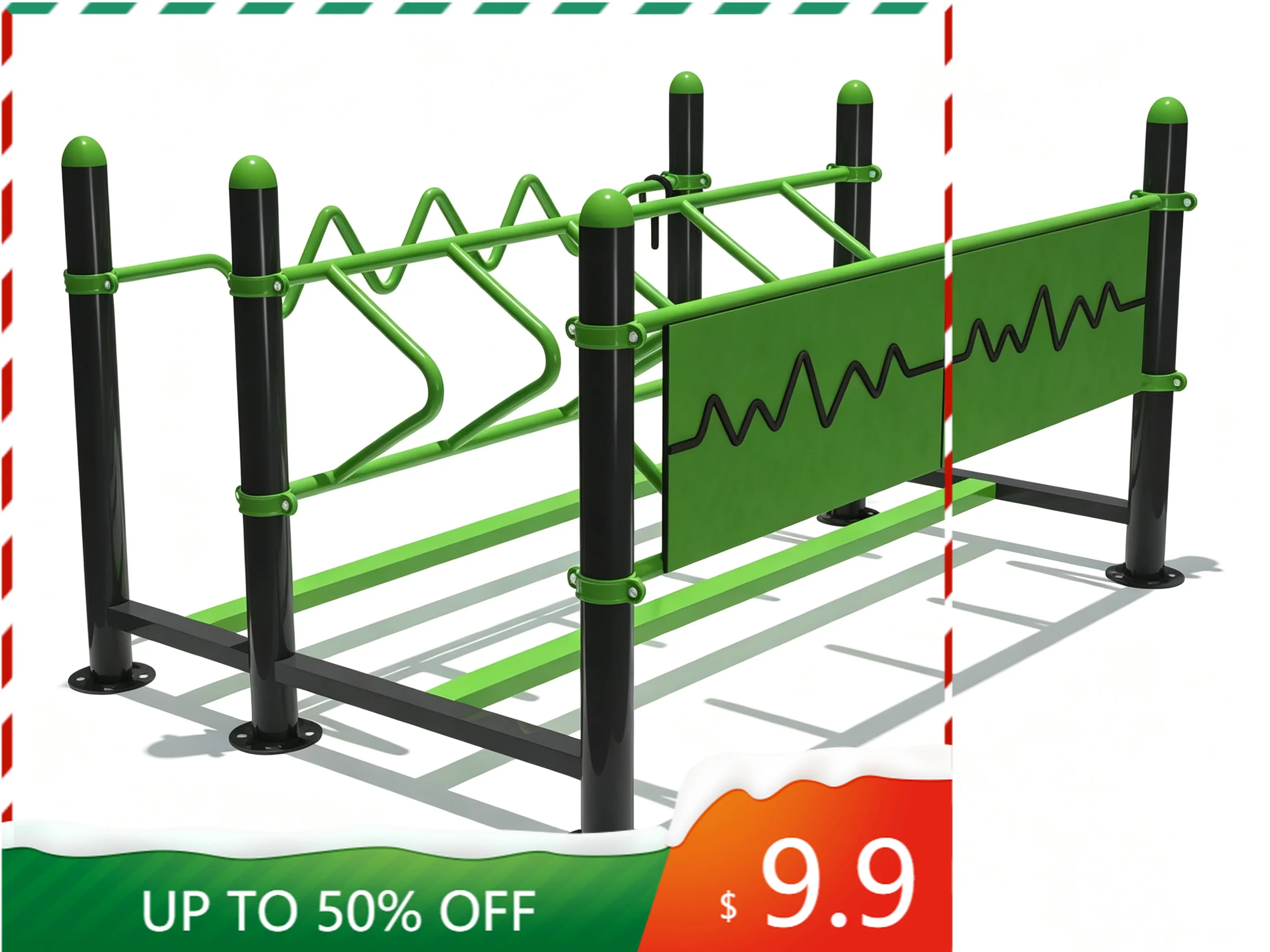 Multi‑Function Galvanized Steel Outdoor Obstacle Fitness Combo for Public Park Community Agility Training Gym