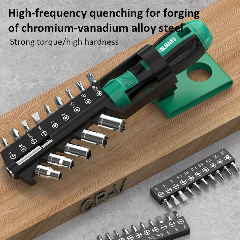 15PCS Screwdriver Bit Set 15 in 1 CR-V Screwdriver Precision Hexagonal Magnetic Screwdriver Head Drills Sockets Car Repair Tools