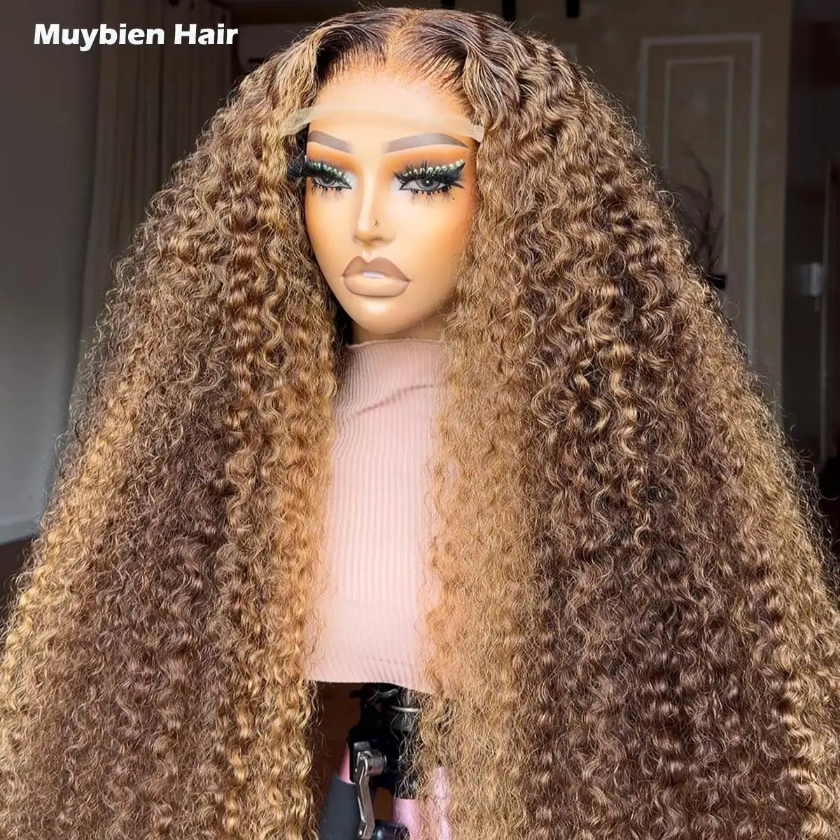 

400 High Density Highlight Blonde P4/27 Jerry Curls Glueless Wig Human Hair 13x6 13x4 HD Lace Front Piano Color Deep Wave Wigs