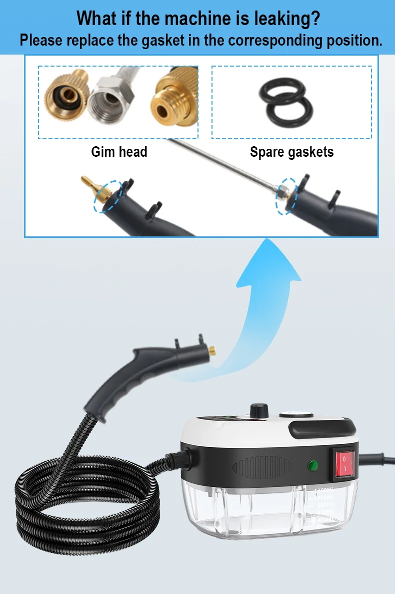 Dampfreiniger mit Hochdruck und -temperatur, Handgehaltener Dampfmopp für Gewerbe und Haushalt, Klimaanlagen, Dunstabzugshauben, Auto- und Jet-Reinigung – Detail 5