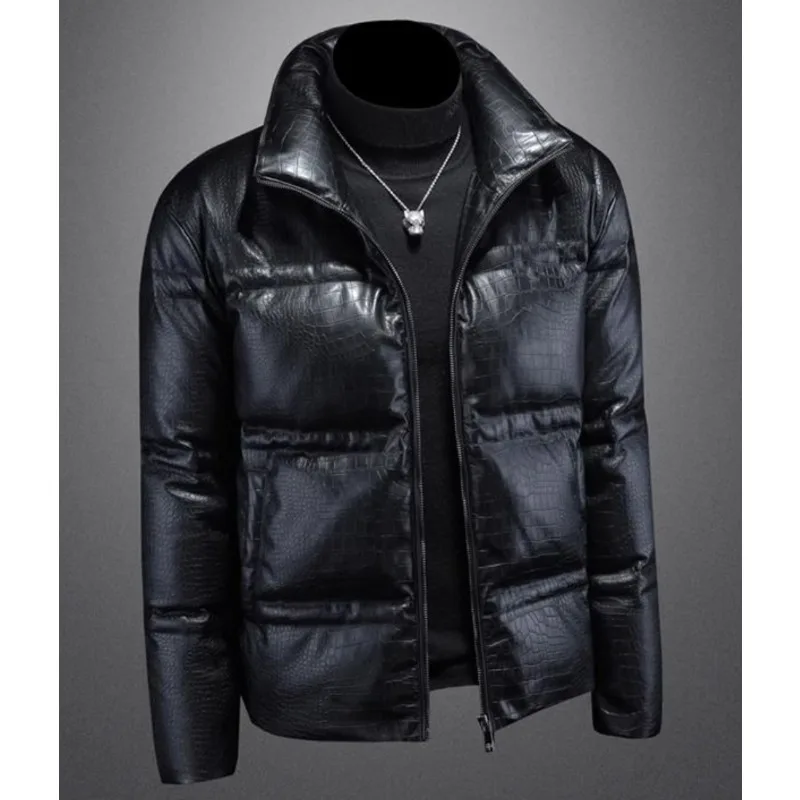 Cappotto invernale Parka corto sottile lucido Nuovi uomini Piumino d'anatra bianco Addensare caldo capispalla giovanile Cappotto di tendenza bello