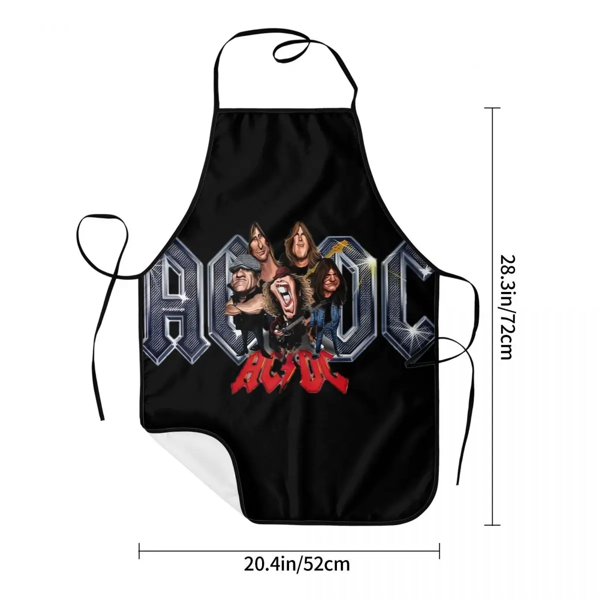 AC-DC Rock Music Band Apron Oil & Water Resistant Adjustable Neck Strap Baking Aprons for Men Women Chef