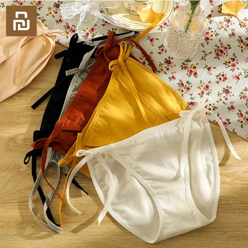 3PCS/Set Women's Panties Solid Color G-string Thong Comfortable Underwear Sexy Panties Female Butterfly Tether Beach Lady Briefs