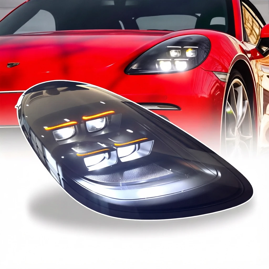 718 Cayman Boxster 2016-2023 LED Front Lamp DRL Sequential Turn Signal Upgrade