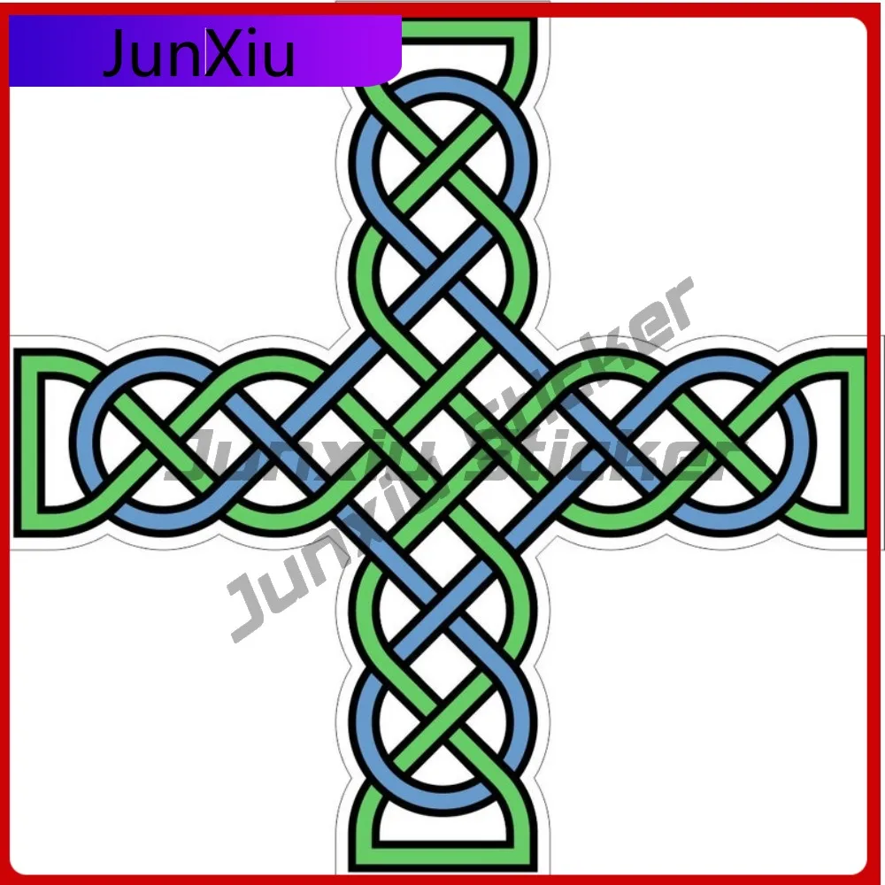 

Celtic Cross Trendy Motorcycle Fade Resistant Decal Vinyl Style Blue Laptop Bumper Cool Stickers Wall Trendy Green Knot Vinyl