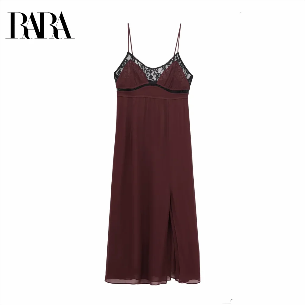 

2024 RARA lace decoration underwear style suspenders slim sexy temperament simple dress women's clothing