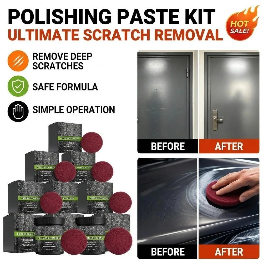 Surface Restoration Polish With Pad,Furniture Polishing Cream Remove Scratches & Oxidation Stains Glossy Maintenance 1-10pcs