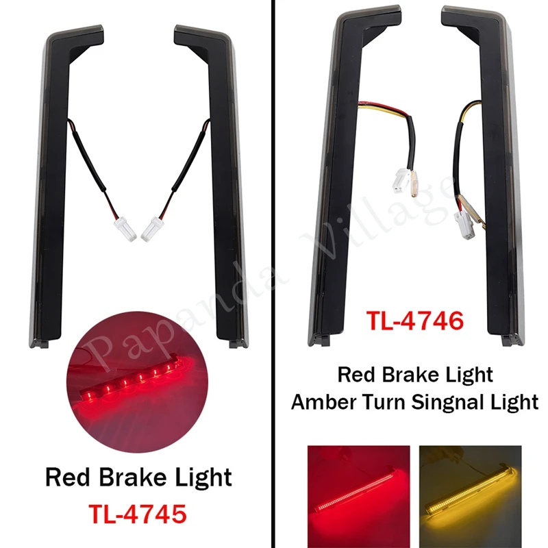 Motor Tour Pak Pack Accent Side Marker Panel LED Red/Yellow Light For Harley Touring FLHR FLHX Road King Street Road Glide 06-Up