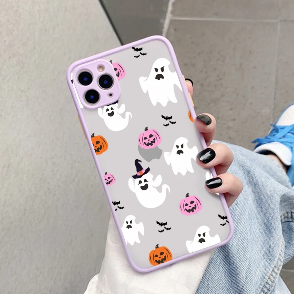 Halloween Phone Case for iPhone 14 11 12 13 Mini Pro Max 8 7 Plus X XR XS MAX Translucent Matte Cover