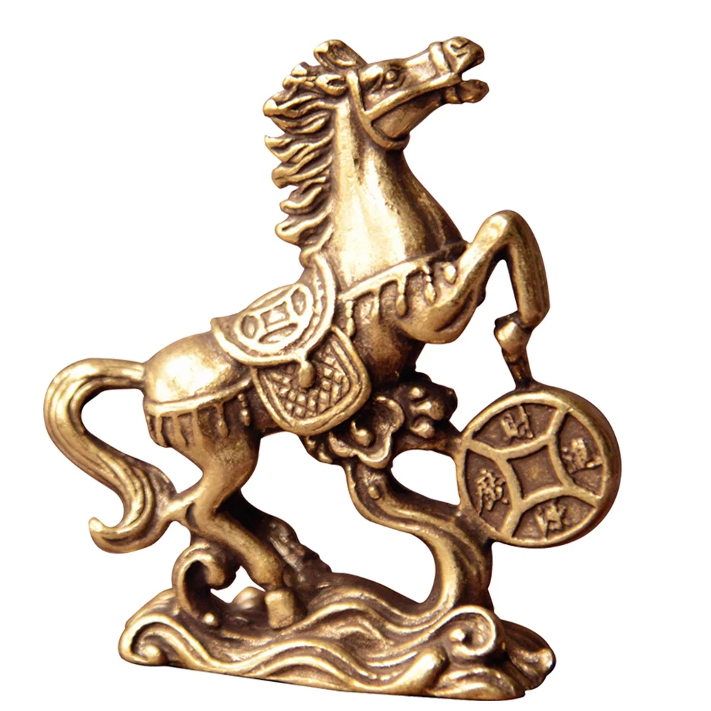 Good Luck Horse Ornament Decor Home Model Statue Copper Solid Metal Decoration The Brass Desktop Adornment Mini