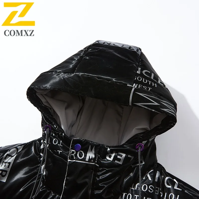 COMXZ Men Outdoor Down Jacket Premium Hooded Adventure Windproof Warm Parka Street Style Lightweight Comfort Winter Puffer Coat