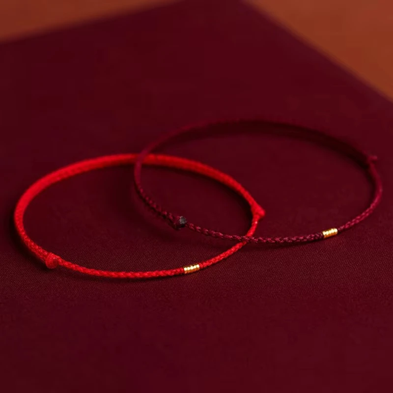 Gold Bead Bracelet Charm Adjustable Bracelet Lucky Red Rope Bracelet Gold Color For Gifts Office Wedding