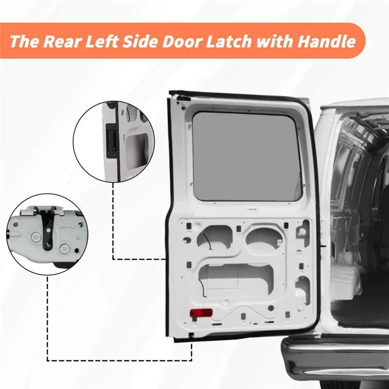 

Rear Door Latch With Handle For Ford E150 E250 E350 E450 Back Cargo Door Latch Assembly
