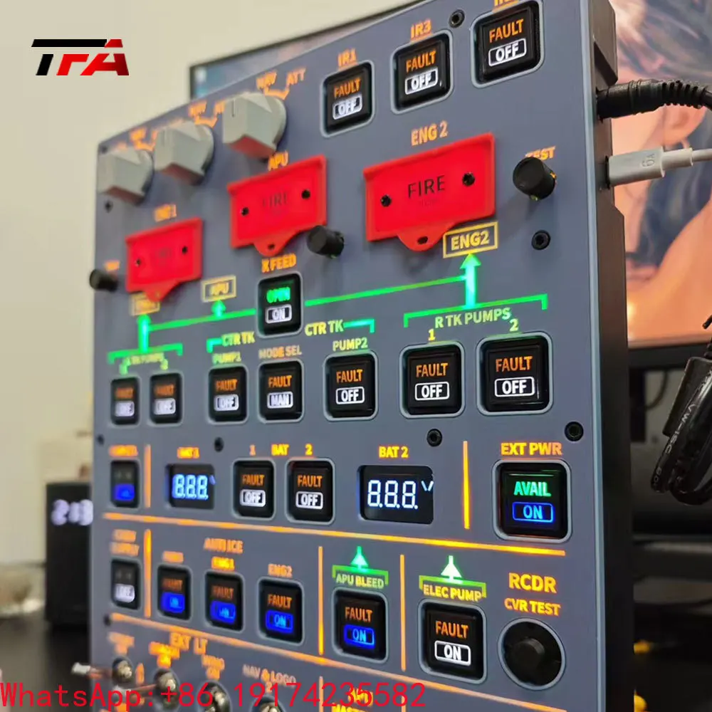 Full-Size Overhead Panel For Flight Simulator Cockpit Setup With Realistic Controls And LED Back Light Design Flight Simulator