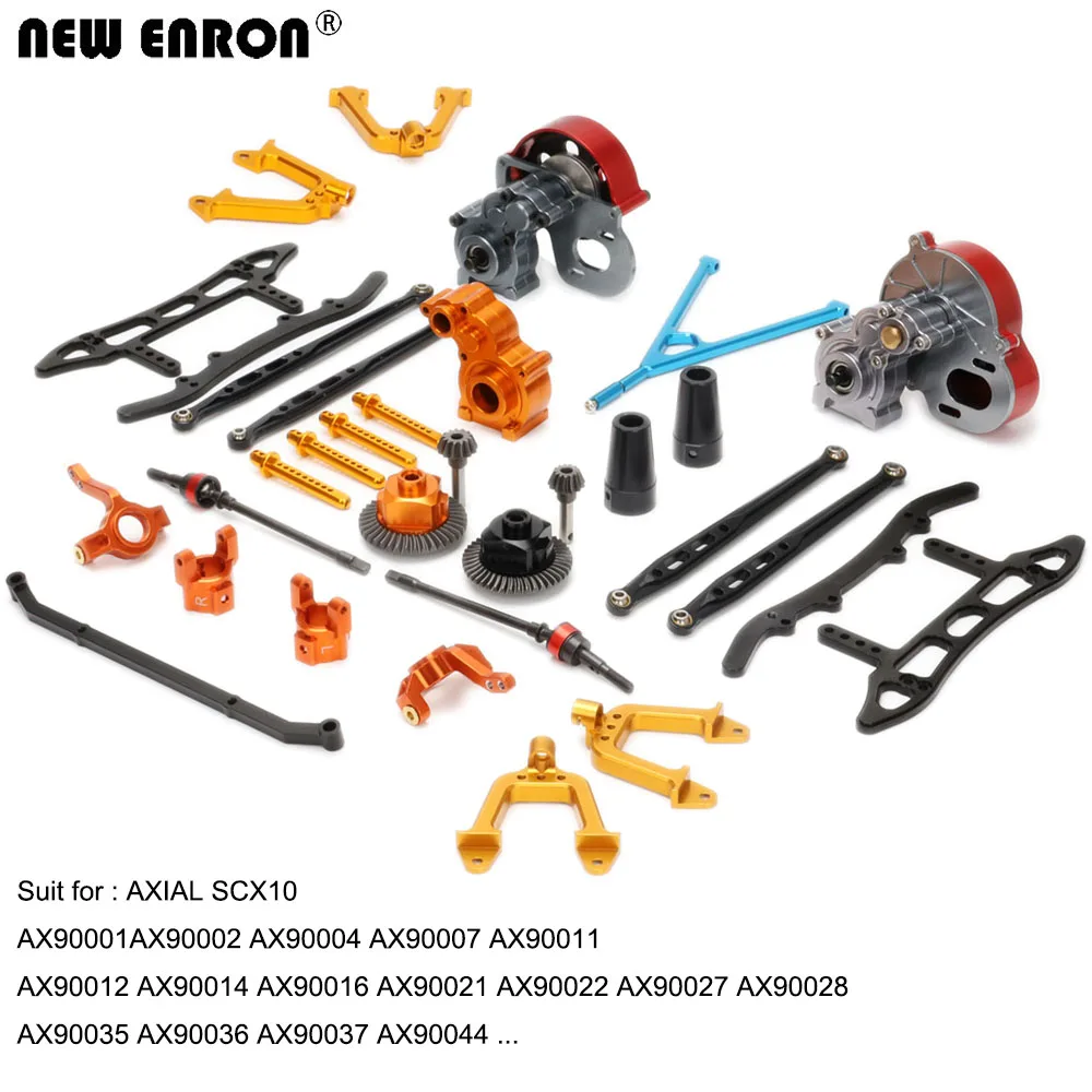 Peça de atualização de metal, eixo de transmissão, engrenagem helicoidal cônica, eixo completo, caixa de engrenagens, c hub transportadora para carro rc 1/10 axial scx10