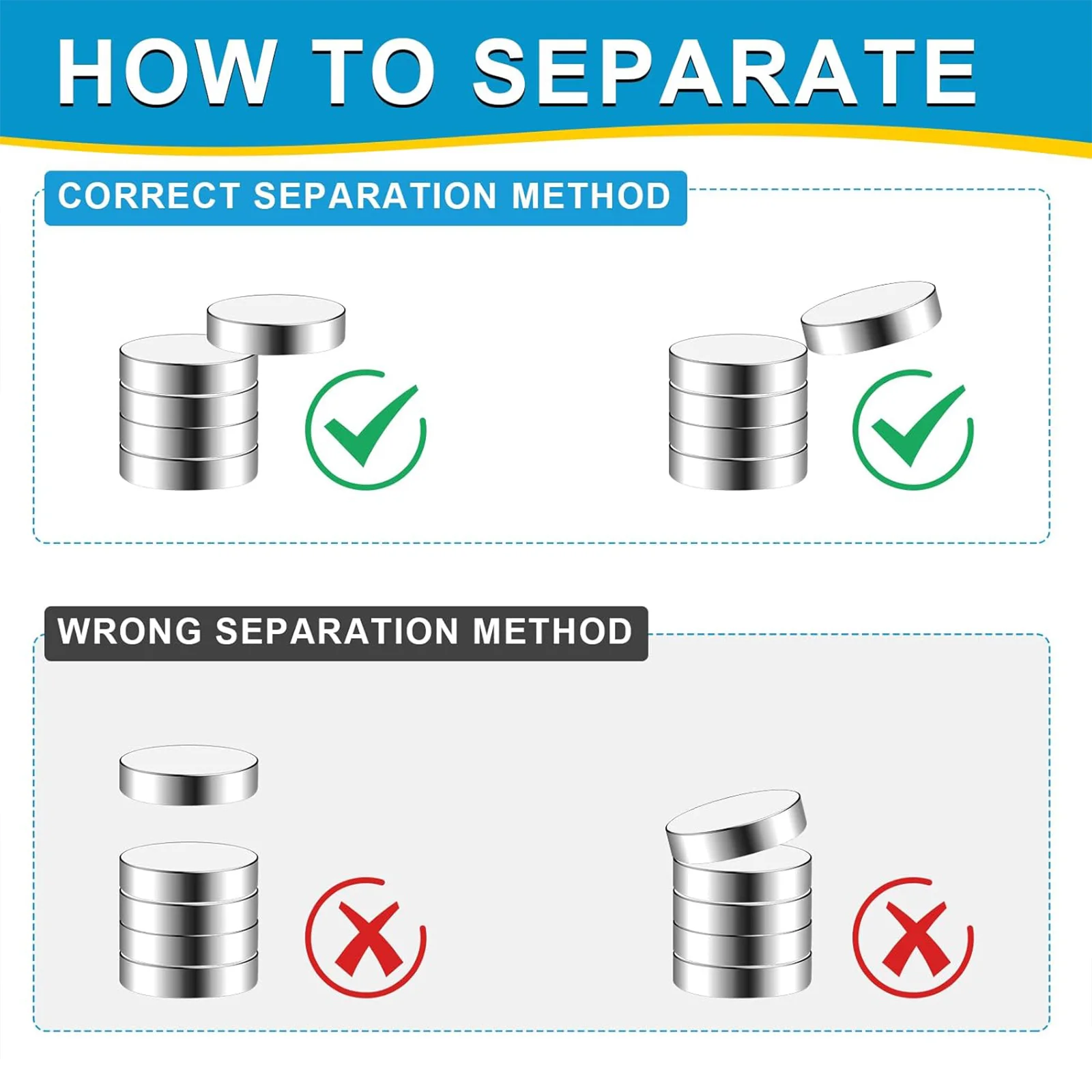 50 Piece 6x2mm Strong Round Magnets for Fridge, DIY, Building, Scientific, Craft, Education