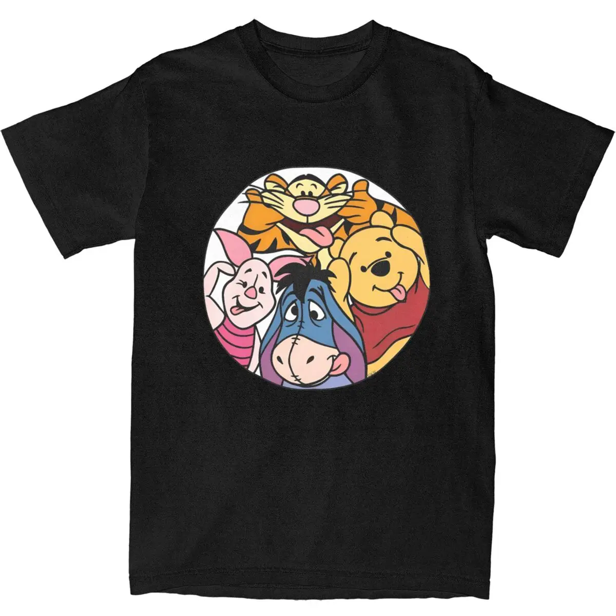 Oversized T Shirt Piglet Pooh Bear With Friends Cotton T Shirts Fashion Tee Shirt for Men Summer Awesome Loose Short Sleeve Tops