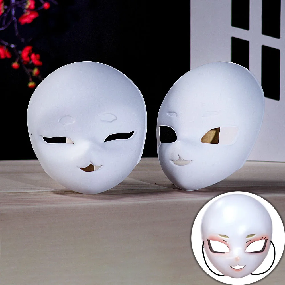 Mascarilla blanca de cara completa, máscara de PVC mate en blanco para fiesta de Halloween, Cosplay, accesorios de vestir