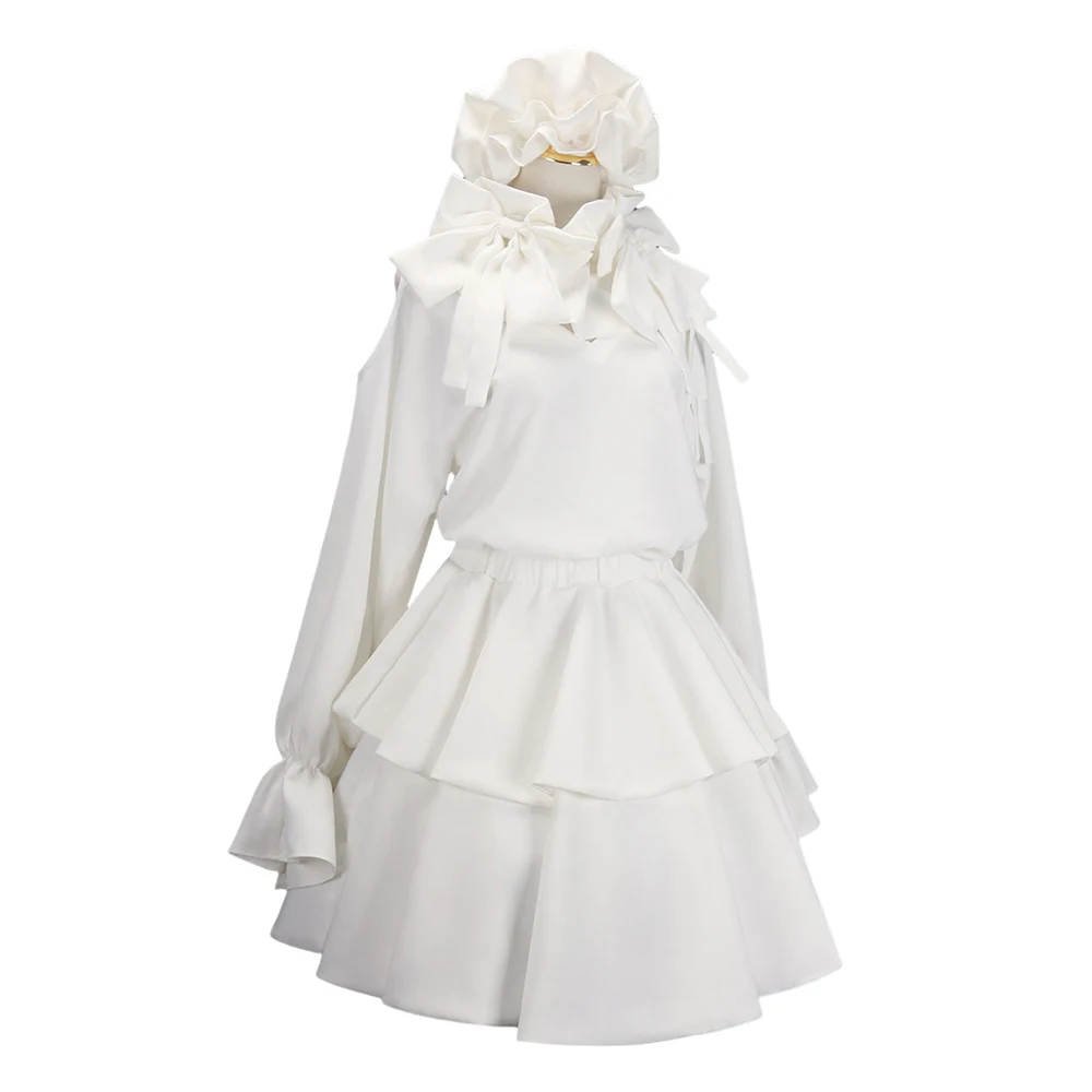 Alien Stage Young Sua Cosplay Costume Ruffle Bonnet Hat Bow Neck Collar Puff Blouse Double Layer Flounce Skirt Outfit Halloween view 3