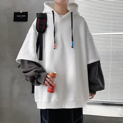 Hoodie Men Spring Autumn Fashion Harajuku Patchwork Casual Oversized Hoodies Hip Hop Sweatshirt Men's Streetwear 7 Colors