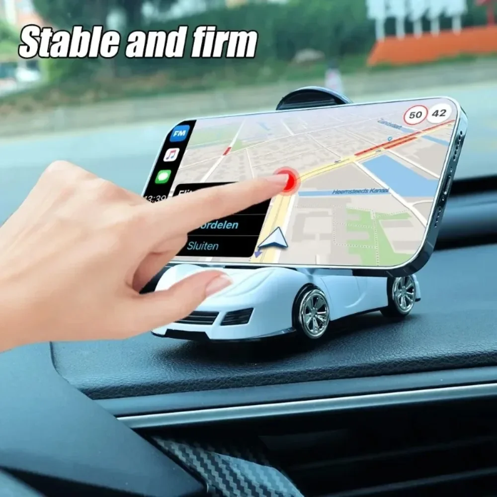 360° Rotating Car Model Navigation Bracket Strong Self-adhesive Car Mobile Phone Holder Car Interior Instrument Ornament Decor image 2