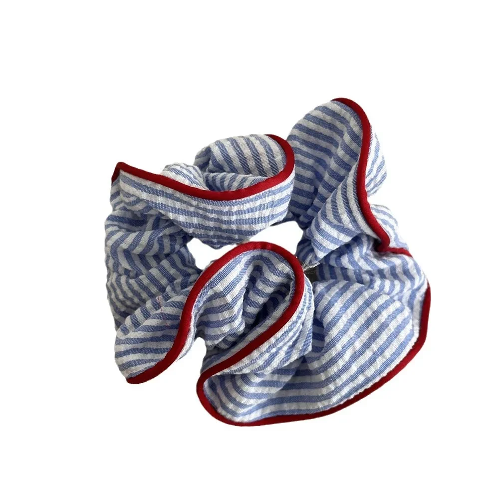 1 قطعة الأزرق والأبيض مخطط صراع اللون الأمعاء الغليظة الشعر الدائري الطازجة ذيل حصان الشعر الدائري الشعر حبل الحلو الرخام رئيس لوحة H #6