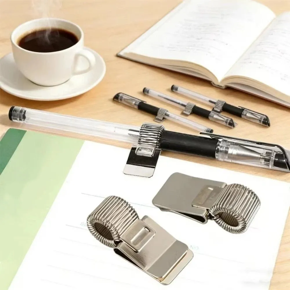 Creative Metal Pen Clip Retro Durable Spring Pen Clip Secure Grip Heavy-Duty Pen Clip With Spring Notebook Accessory
