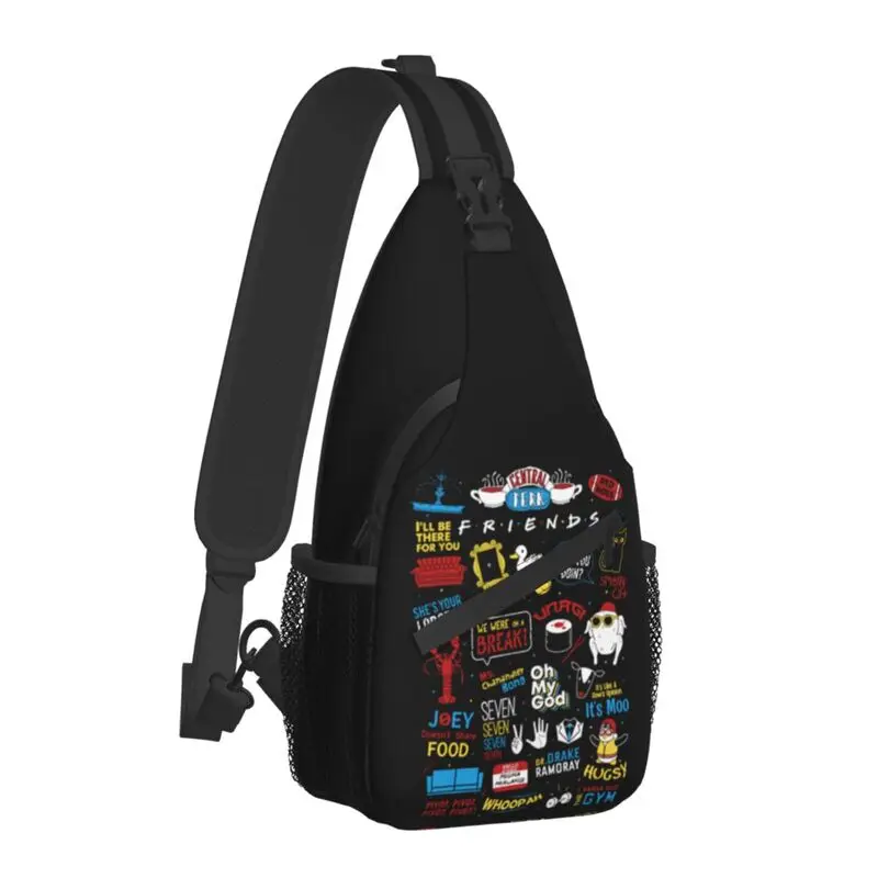 Casual TV Show Friends Symbol Sling Bag for Travel Hiking Men Crossbody Chest Backpack Shoulder Daypack