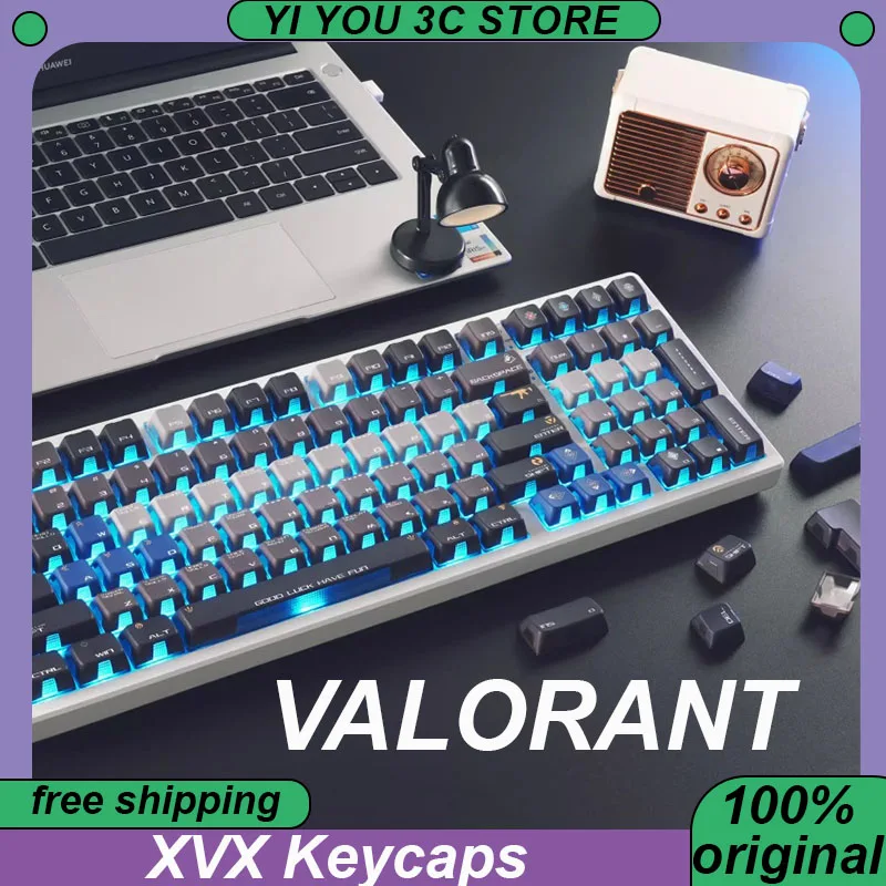 

New XVX Keycap "VALORANT-Aurora" Theme PBT PC Engraving Transparent Thermal Sublimation Keycaps PC Gaming Laptop Esports Gift