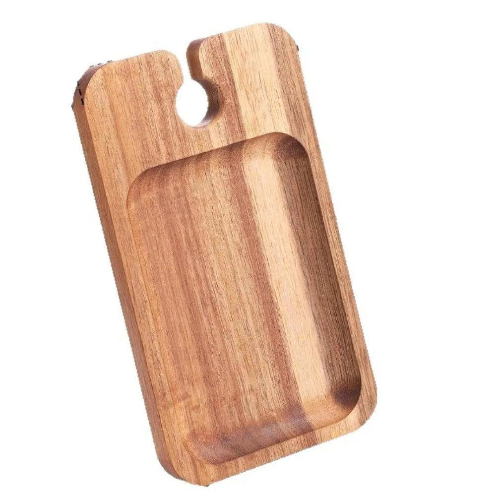 

2 шт., дизайнерские тарелки для закусок, винтажные бытовые тарелки для закусок с держателем для бокалов, деревянный поднос-держатель