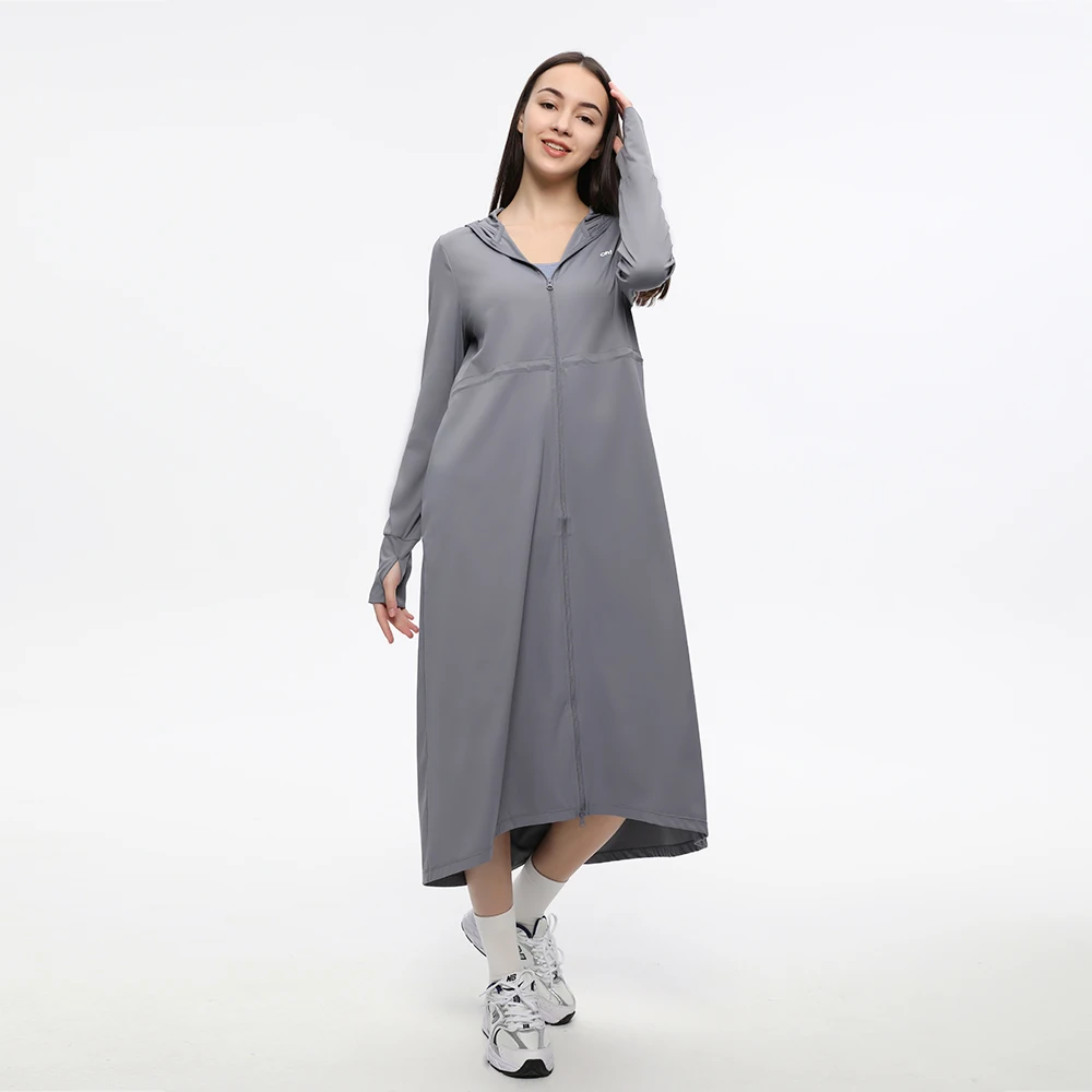 OhSunny-Vêtements Anti-UV pour Femme et Fille, Manteau Long à Capuche, Taille Réglable, Robe de Plage, Protection Solaire, Nouvelle Collection Été 2024