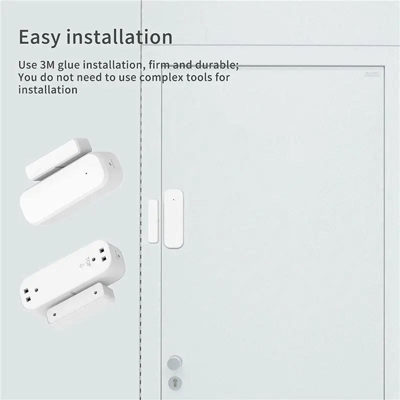 【A17Z】4Pairs Smart Door Sensor, Wifi Window Door Sensor Alarm, Contact Sensor For Home Security, Smart Home Automation