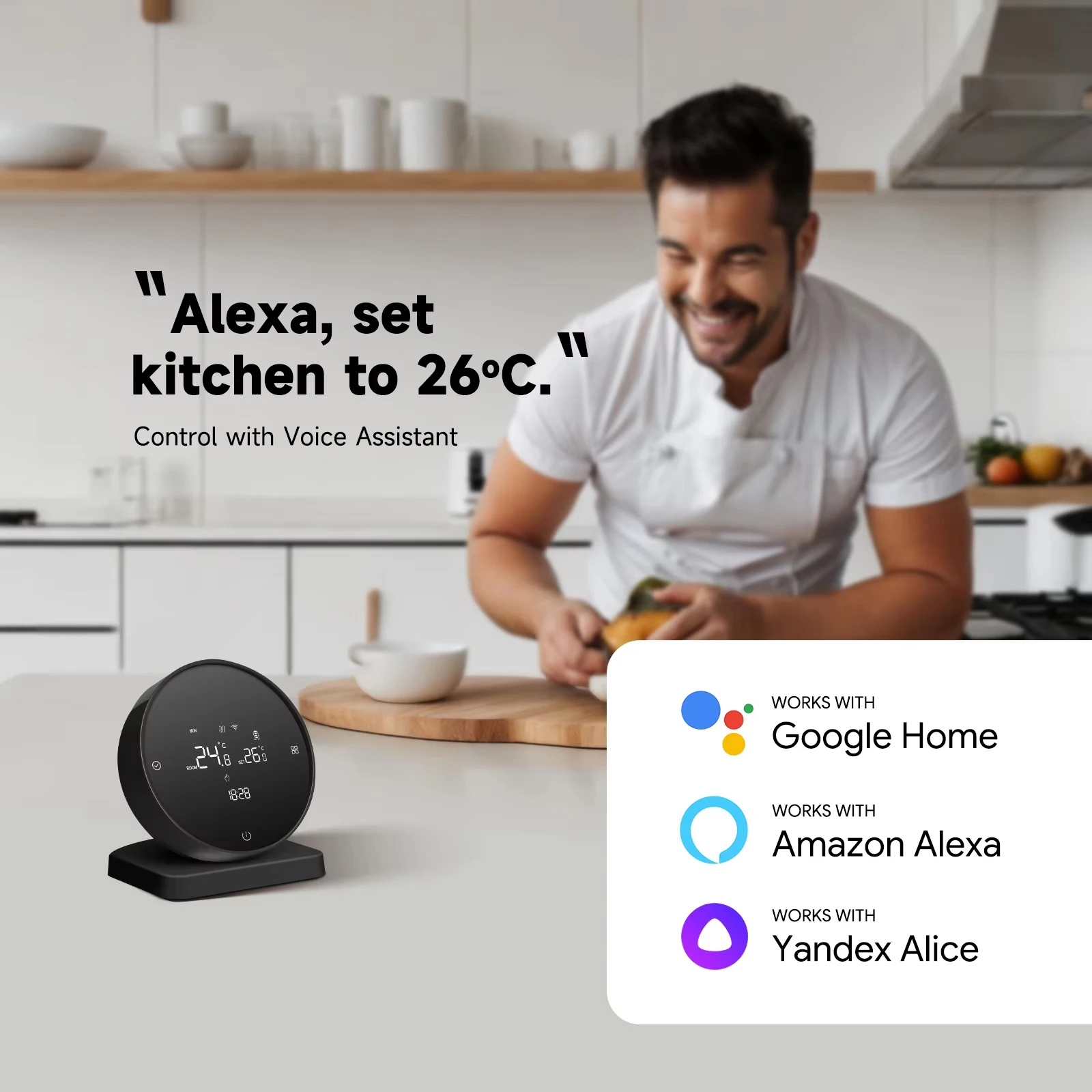 منظم حرارة ذكي RKHK Tuya WiFi، وحدة تحكم في درجة الحرارة لجهاز الاستقبال اللاسلكي RF، لغلاية المياه والغاز تدعم Alexa وGoogle Home