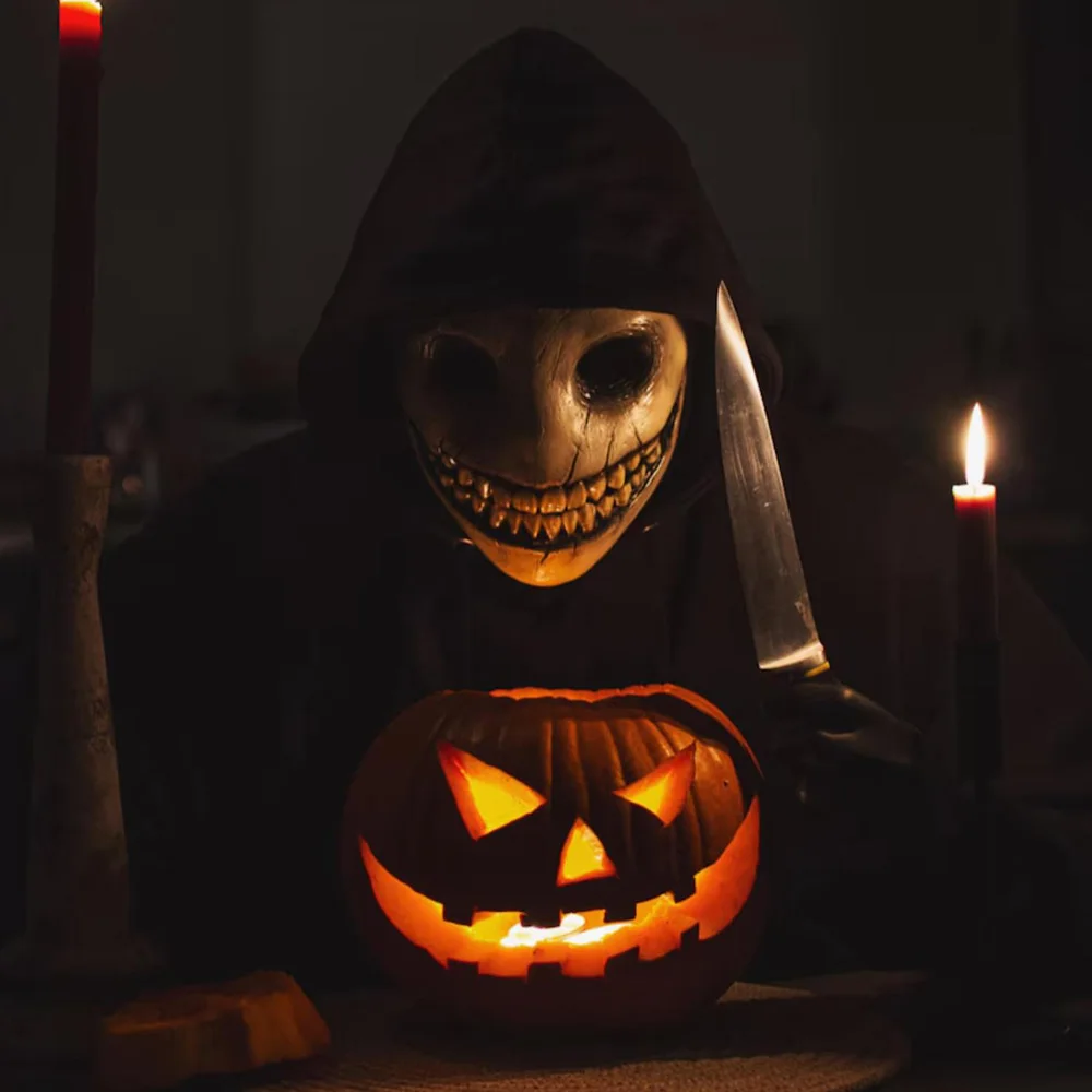 Horror Demon Smile Face Skull Mask Cosplay Devil Killer Latex Masks Halloween Carnival Dress Up Party Costume Props