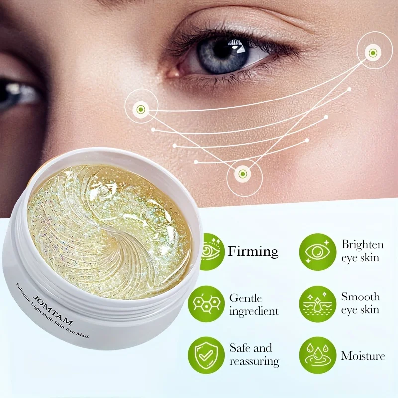 60pcs(30 pairs) Fullerene Light Bulb Muscle Dazzling Eye Mask, Hydrating And Moisturizing Eye Mask Firming And Moisturizing Eye