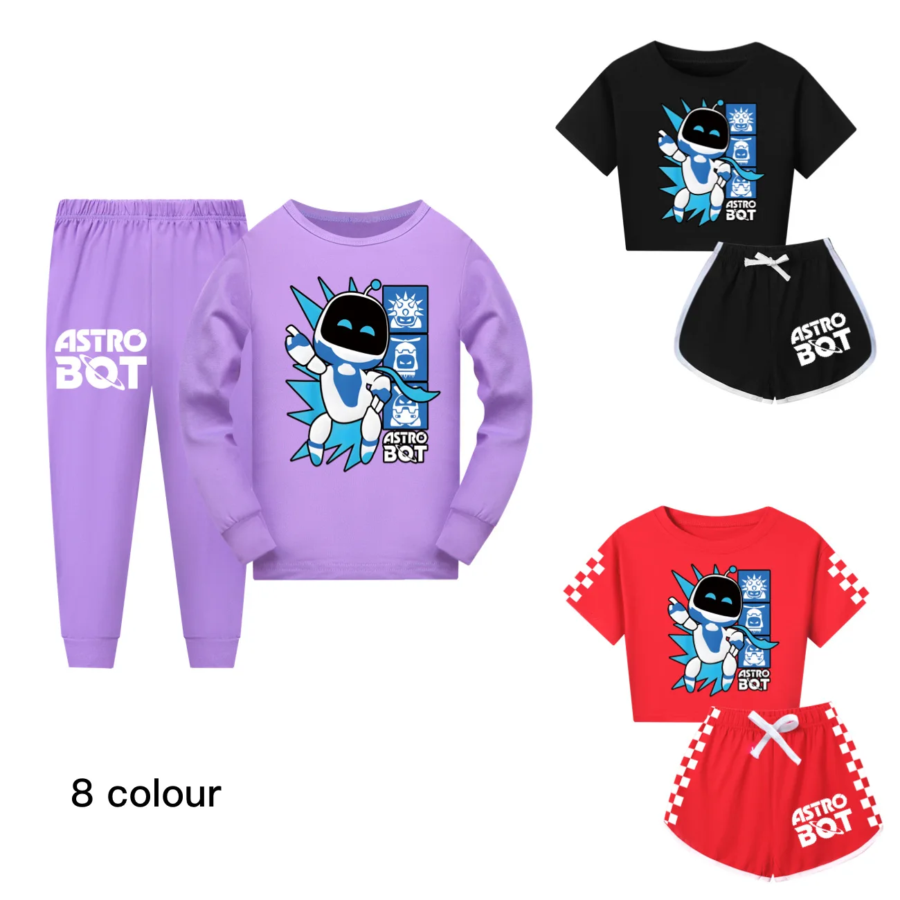 Astro Bot Pajamas Kids Cartoon Game Astrobot Figure Boys Long Sleeve Nightwear Girls Autumn Loungewear Autumn Children's Sets