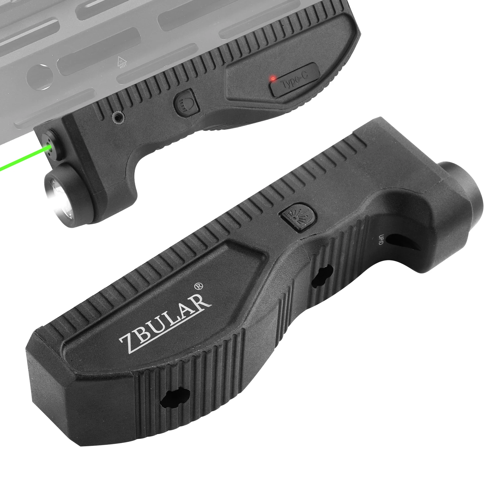 

1650 Lumens Strobe Function,Light Laser Combo, Flashlight and (Red,Green,Blue) Laser Sight,High Real Lumen,USB-C Rechargeable II