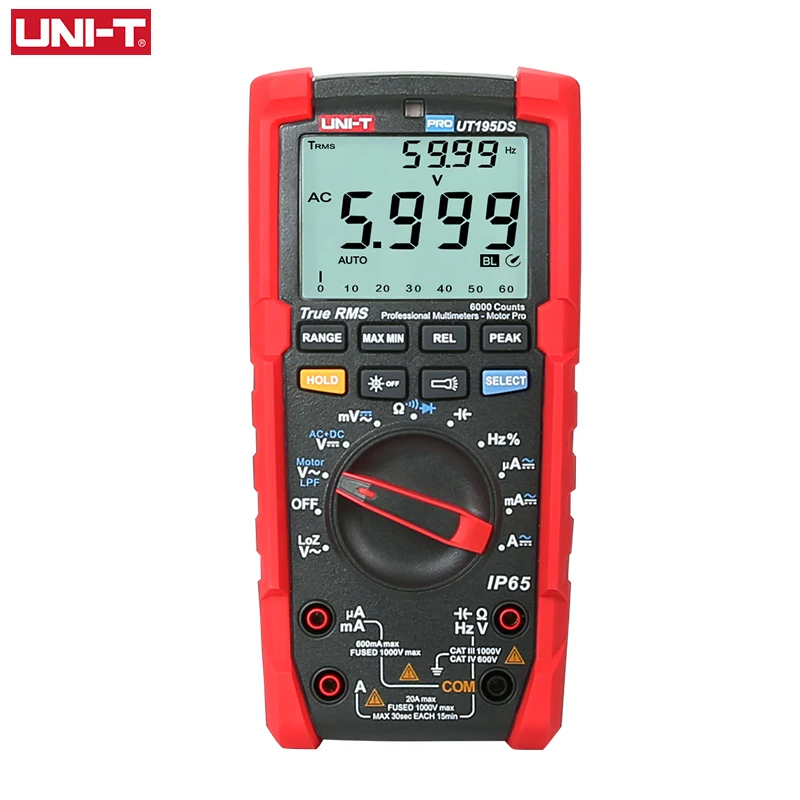 UNI-T Professional Digital Multimeter UT195M UT195DS 750V AC DC Voltage True RMS Electrician Tester Frequency Meter Multimetro