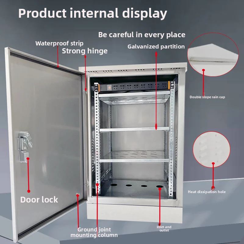 

Stainless steel distribution box network cabinet 6u9u24u42u monitoring equipment box outdoor waterproof weak current box