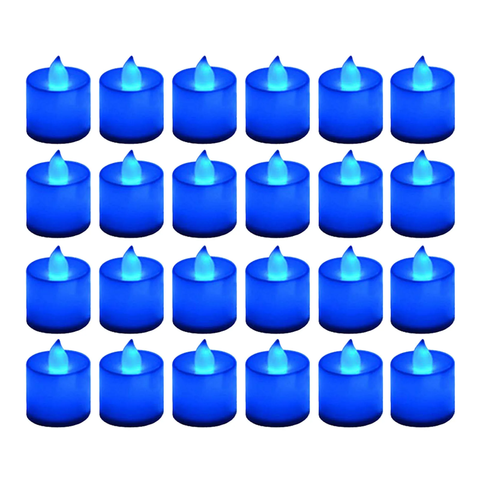 Blue Light Candles Blue Candles 24 Packs Flameless Blue Tea Lights Flickering Navy Blue Votive Fertility Candle for Women