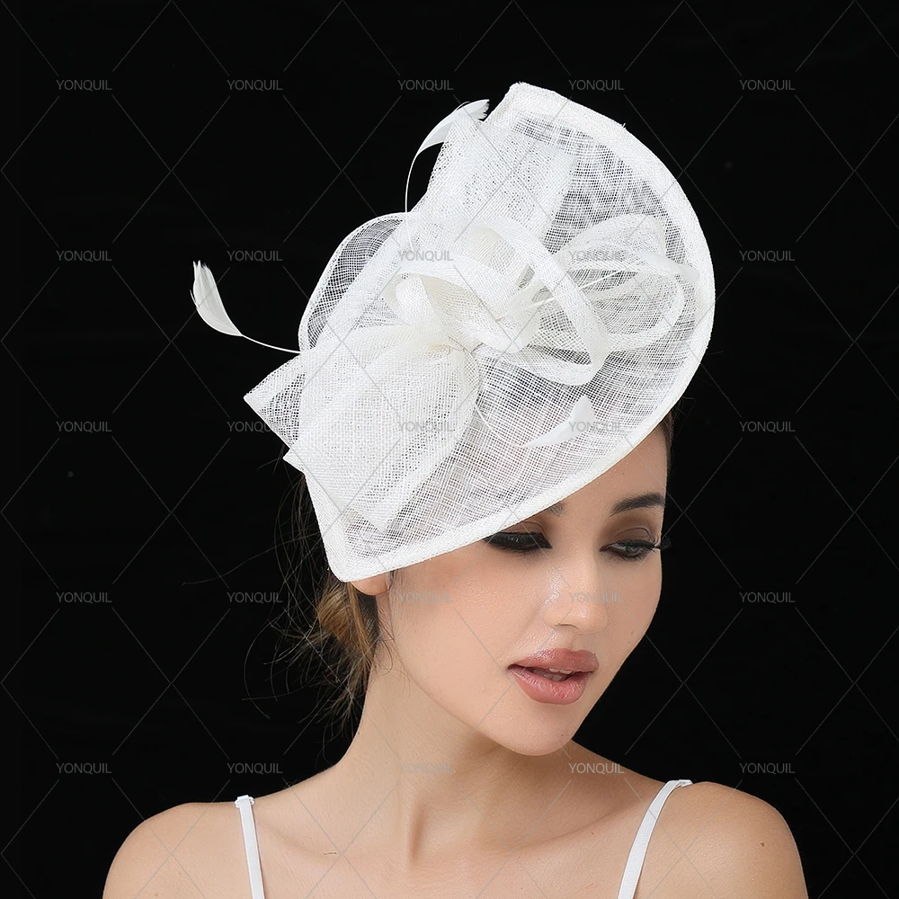 32*21cm 高品質シナメイ製 レディース ビッグダービーファシネーター ヘアアクセサリー ウェディングパーティー スタイリッシュ ヘッドバンド ヘッドウェア ヘッドピース